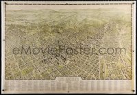 7d218 LOS ANGELES 1909 36x52 special poster 2000s great overhead art view of the city and info!