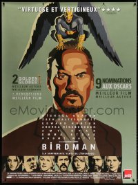 7d331 BIRDMAN DS French 1p 2015 great artwork of Michael Keaton + portraits of the top stars!