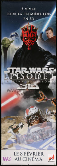7d309 PHANTOM MENACE DS French 2p R2012 Star Wars Episode I in 3-D, Anakin, Darth Maul, top cast!