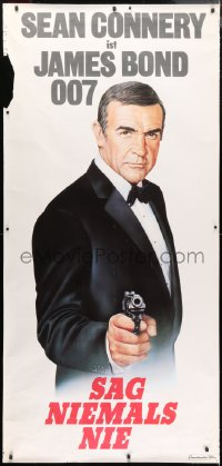 7d171 NEVER SAY NEVER AGAIN German 33x70 1983 art of Sean Connery as Bond 007!