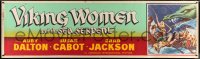 7d079 VIKING WOMEN & THE SEA SERPENT paper banner 1958 art of sexy female warriors attacked on ship!