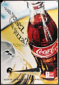 7d141 COCA-COLA Olympics pizza style DS 47x69 French advertising poster 1992 different!