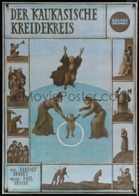 7d231 DER KAUKASISCHE KREIDEKREIS 32x45 East German stage poster 1986 Berthold Brecht, Grund art!