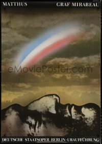 7d234 GRAF MIRABEAU 32x45 East German stage poster 1989 Siegfried Matthus, rainbow and face!