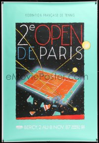 7d220 PARIS MASTERS 47x69 French special poster 1987 great Ruedi Baur tennis art!