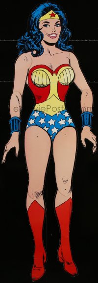 7d053 WONDER WOMAN TV 22x64 special poster 1976 great image in costume with poseable arms and legs!