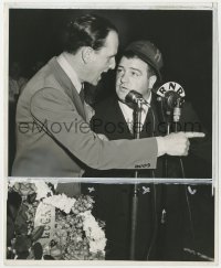 7f108 ABBOTT & COSTELLO 8.25x10 still 1941 doing Who's on First at opening of Hollywood ball park!
