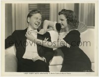 7f130 ANDY HARDY MEETS DEBUTANTE 8x10.25 still 1940 Judy Garland fixes Mickey Rooney's bow tie!
