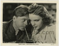 7f155 BABES IN ARMS 8x10.25 still 1939 portrait of Judy Garland & Mickey Rooney sharing a soda!