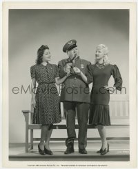 7f162 BANK DICK candid 8.25x10 still 1940 W.C. Fields with gun & two handcuffed pretty ladies!