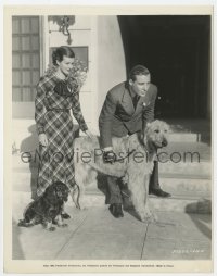 7f339 ELIZABETH YOUNG/DOUGLASS MONTGOMERY 8x10 key book still 1934 with their two cool dogs!