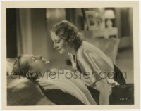 7f351 FAITHLESS 8x10.25 still 1932 c/u of Tallulah Bankhead leaning over Robert Montgomery in bed!