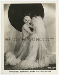 7f352 FASHIONS OF 1934 8x10.25 still 1934 seated showgirl Victoria Vinton with huge feather boa!