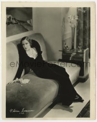 7f408 GLORIA SWANSON 8x10 key book still 1920s full-length seated portrait in velvet dress!
