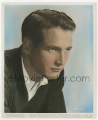 7f046 HELEN MORGAN STORY color 8.25x10 still 1957 head & shoulders portrait of young Paul Newman!