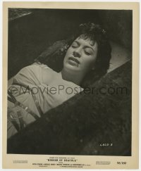 7f480 HORROR OF DRACULA 8.25x10 still 1958 bound vampire Valerie Gaunt in coffin w/blood on mouth!