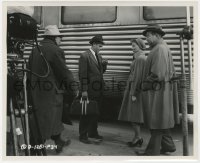 7f492 HUMAN DESIRE candid 8.25x10 still 1954 Fritz Lang rehearsing with Ford, Grahame & Crawford!