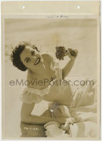 7f531 JANE RUSSELL 8x11 key book still 1940s on the beach in Ensenada, Mexico in afternoon dress!