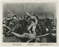 7f548 JOAN OF ARC 8x10.25 still 1948 armored Ingrid Bergman with her sword raised in battle!