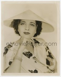 7f569 KAY FRANCIS 8x10.25 still 1934 the leading lady in cool Asian style hat & dress from Mandalay!
