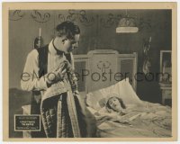 7f420 GOOD NIGHT PAUL 8x10 LC 1918 Harrison Ford stares at Constance Talmadge asleep in bed!