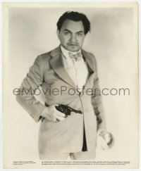 7f600 LITTLE CAESAR 8.25x10 still 1930 wonderful close up of angry Edward G. Robinson pointing gun!