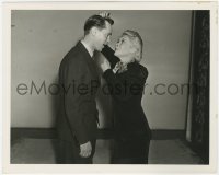 7f620 LOVE IS A HEADACHE candid deluxe 8x10 still 1938 George pulling Tone's hair by Carpenter!