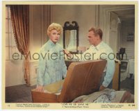 7f053 LOVE ME OR LEAVE ME color 8x10 still #12 1955 James Cagney with Doris Day packing suitcase!