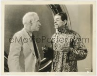 7f661 MASK OF FU MANCHU 8x10.25 still 1932 c/u of Lewis Stone confronting Asian Boris Karloff!