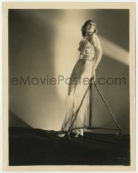 7f666 MIDNIGHT MARY candid 8x10.25 still 1933 posed portrait of Loretta Young leaning on dolly!