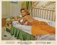 7f066 NO WAY TO TREAT A LADY color 8x10 still 1968 close up of sexy Lee Remick smoking on bed!