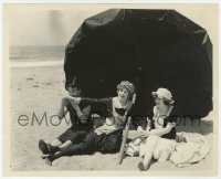 7f727 ONE MOMENT, PLEASE 8x10 still 1921 trio fully clothed at the beach, William Fox, very rare!