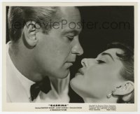 7f806 SABRINA 8.25x10 still 1954 best c/u of beautiful Audrey Hepburn about to kiss William Holden!