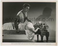7f811 SALOME 8x10.25 still 1953 Stewart Granger lusting after sexiest Rita Hayworth on couch!