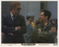 7f091 TAXI DRIVER 8x10 mini LC #4 1976 c/u of Robert De Niro smiling at Richard Higgs, Scorsese!