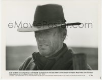 7f946 UNFORGIVEN 8x10 still 1992 best head & shoulders close up of tough cowboy Clint Eastwood!