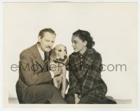 7f956 VOICE OF BUGLE ANN deluxe 8x10 still 1936 Maureen O'Sullivan, Lionel Barrymore & dog by Bull!