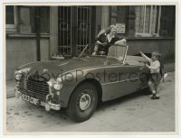 7f951 VALERIE HOBSON English 6x8 news photo 1954 checking out new Swallow sports car with her son!