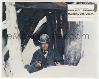 7f055 McCABE & MRS. MILLER color English FOH LC 1971 Warren Beatty with gun drawn in the snow!