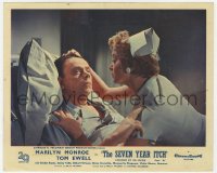 7f083 SEVEN YEAR ITCH color English FOH LC 1955 nurse Carolyn Jones examines Tom Ewell