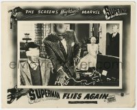 7f881 SUPERMAN FLIES AGAIN English FOH LC 1954 c/u of blindfolded man connected to device, rare!