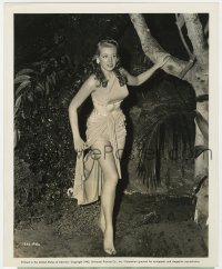 7f738 PARDON MY SARONG 8.25x10 still 1942 sexy Marie McDonald is brave but cautious in the jungle!