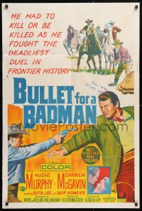 7g550 BULLET FOR A BADMAN Aust 1sh 1964 cowboy Audie Murphy is framed for murder by Darren McGavin!