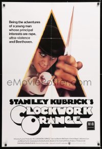 7g553 CLOCKWORK ORANGE Aust 1sh 1972 Kubrick classic, Philip Castle art of Malcolm McDowell!