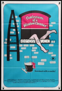 7g557 CONFESSIONS OF A WINDOW CLEANER Aust 1sh 1974 great sexy artwork of every window cleaner's fantasy!