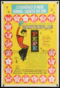 7g616 PEPE Aust 1sh 1961 cool art of Cantinflas, plus photos of 35 all-star cast members!
