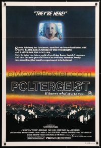 7g619 POLTERGEIST Aust 1sh 1982 Tobe Hooper, classic, they're here, Heather O'Rourke screaming!