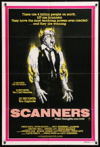 7g629 SCANNERS Aust 1sh 1981 David Cronenberg, in 20 seconds your head explodes!