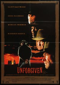 7g644 UNFORGIVEN Aust 1sh 1992 Clint Eastwood, Gene Hackman, Richard Harris, Morgan Freeman