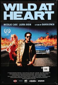 7g649 WILD AT HEART Aust 1sh 1990 David Lynch, image of Nicolas Cage & sexy Laura Dern!